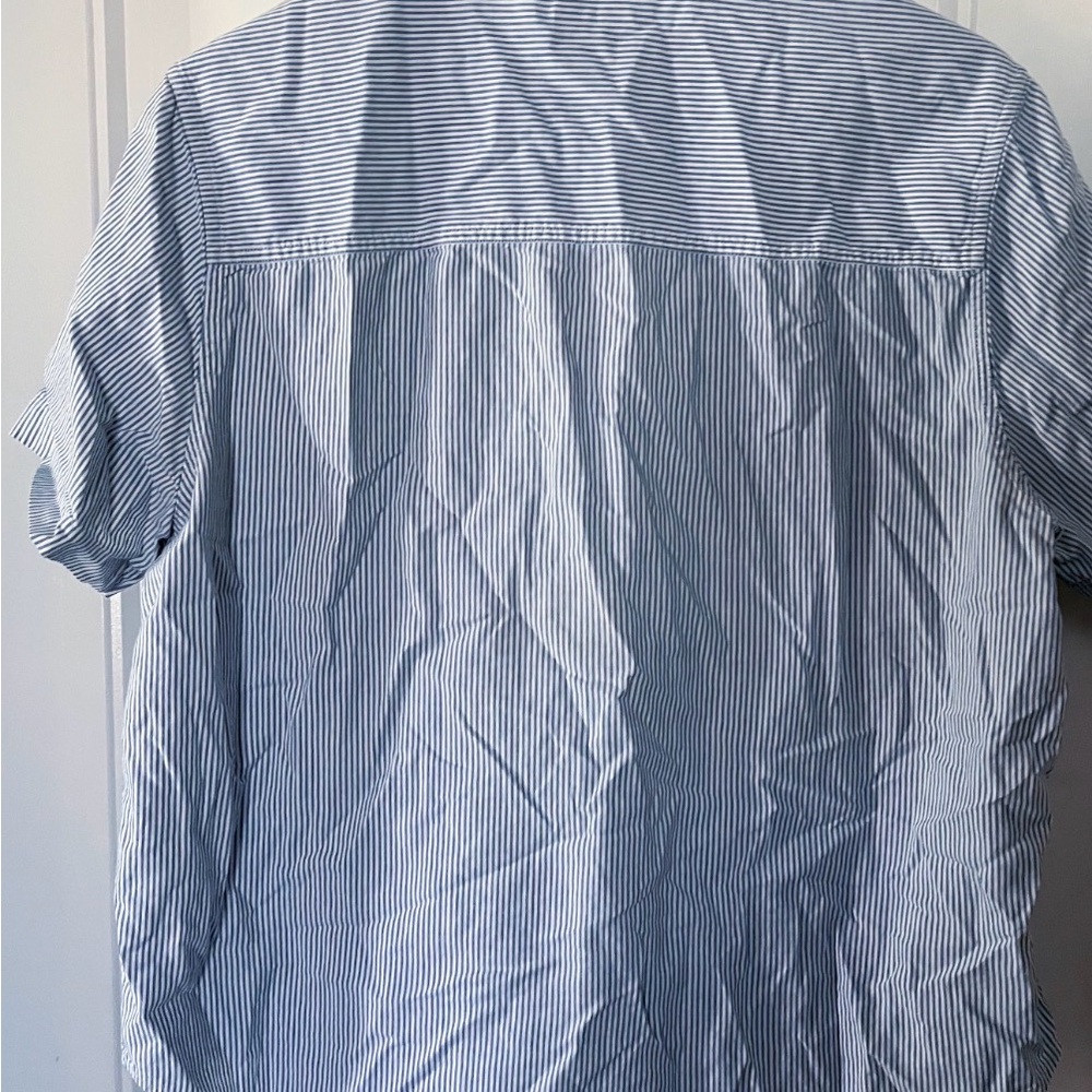 SOLUTIONS Original Striped Shirt - Light Blue & White size large - Picture 2 of 5